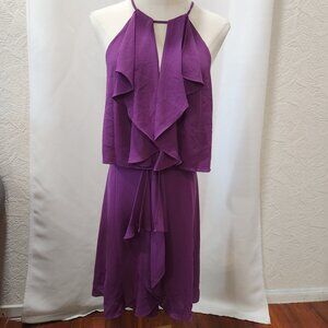 Purple BCBGMAXAZRIA Caylan Ruffle Dress